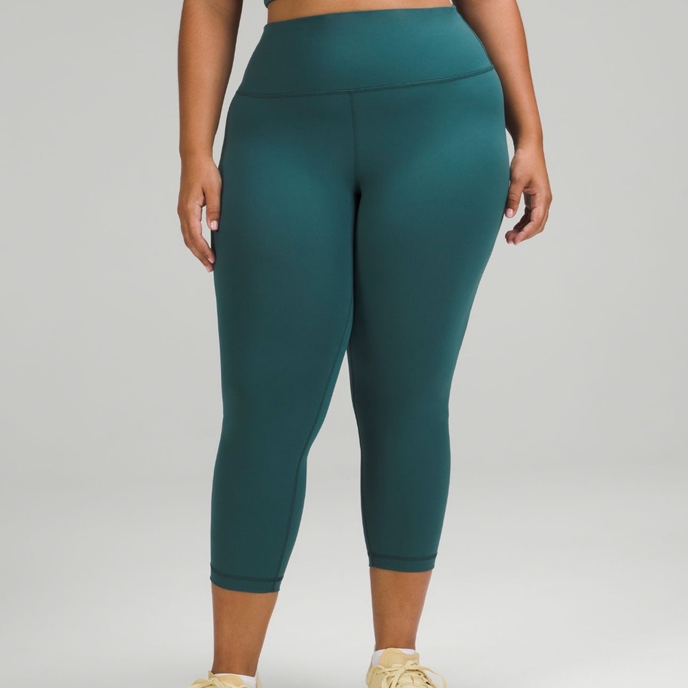 Wunder Train High-Rise Crop 21" in Green Jasper